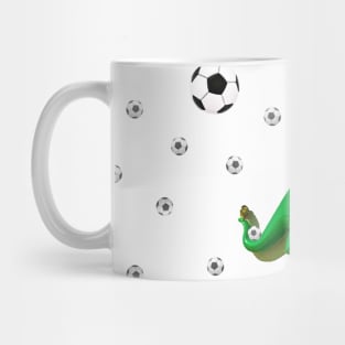 Soccer Dino -Kicking it Old School- White Mug